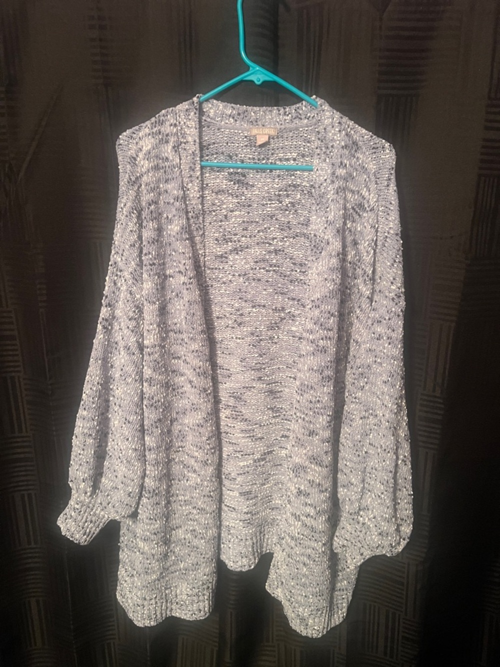 Falls Creek Light Blue Marled Open-Front Cardigan